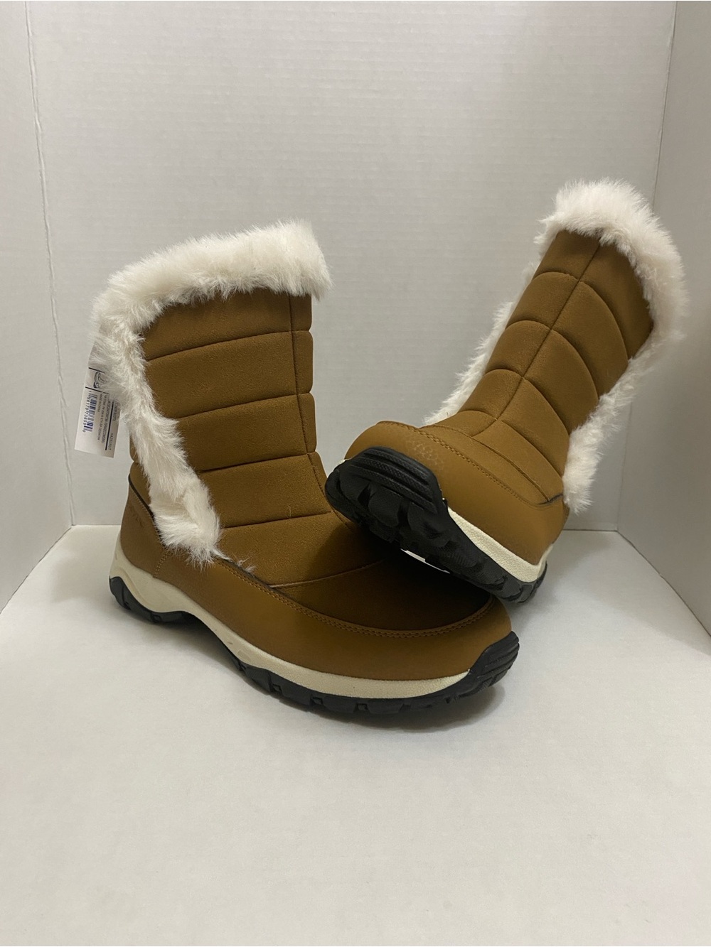 Women’s Faux-Fur Waterproof Puffer Snow Boots by Lands’ End